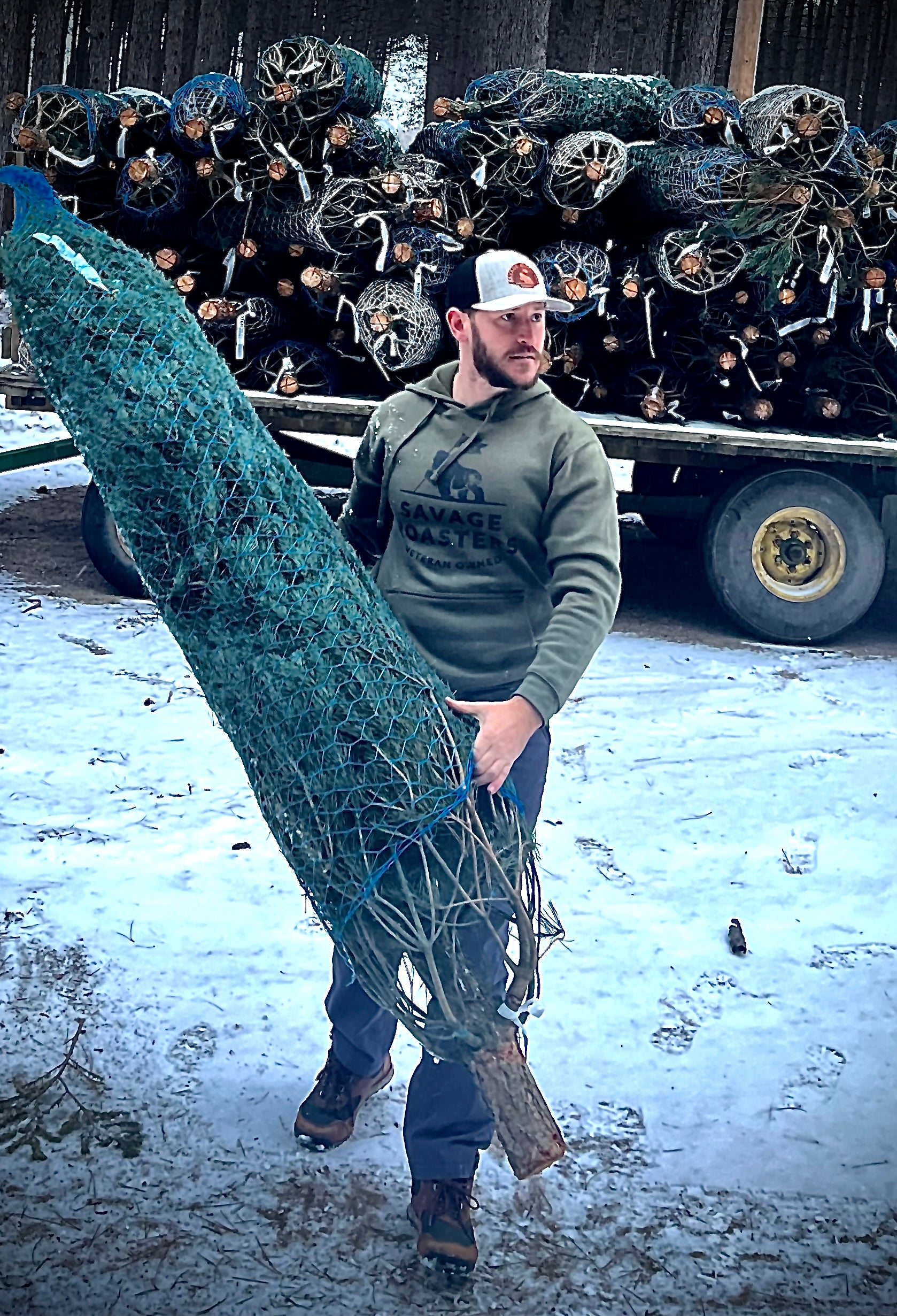 Savage Roaster’s OD Green Hoodie with Distressed Logo